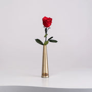 金屬花瓶，永生玫瑰