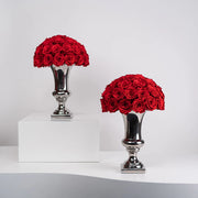 金屬高花瓶 永恆玫瑰圓頂