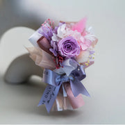 迷你花束車出風口裝飾 - 淡紫色玫瑰