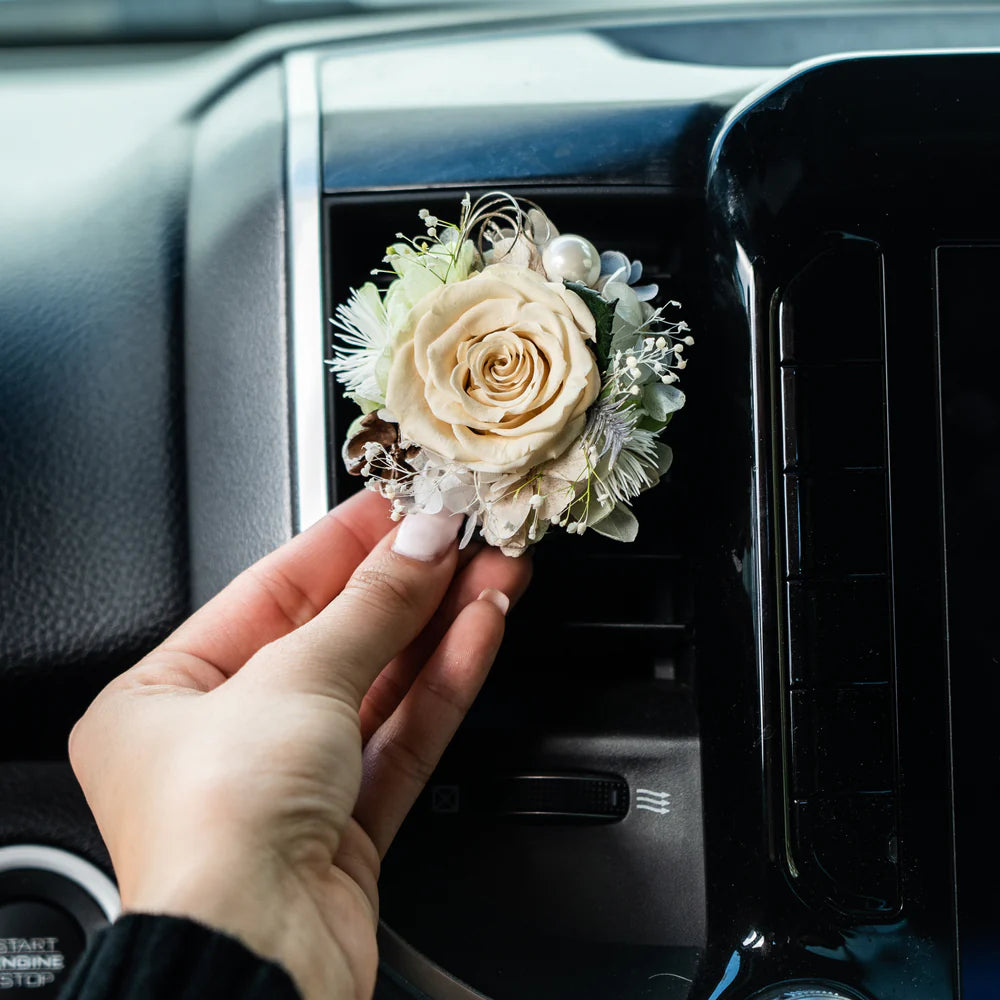 車出風口裝飾 - 白玫瑰