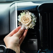 車出風口裝飾 - 白玫瑰
