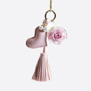 皮革心形鑰匙圈