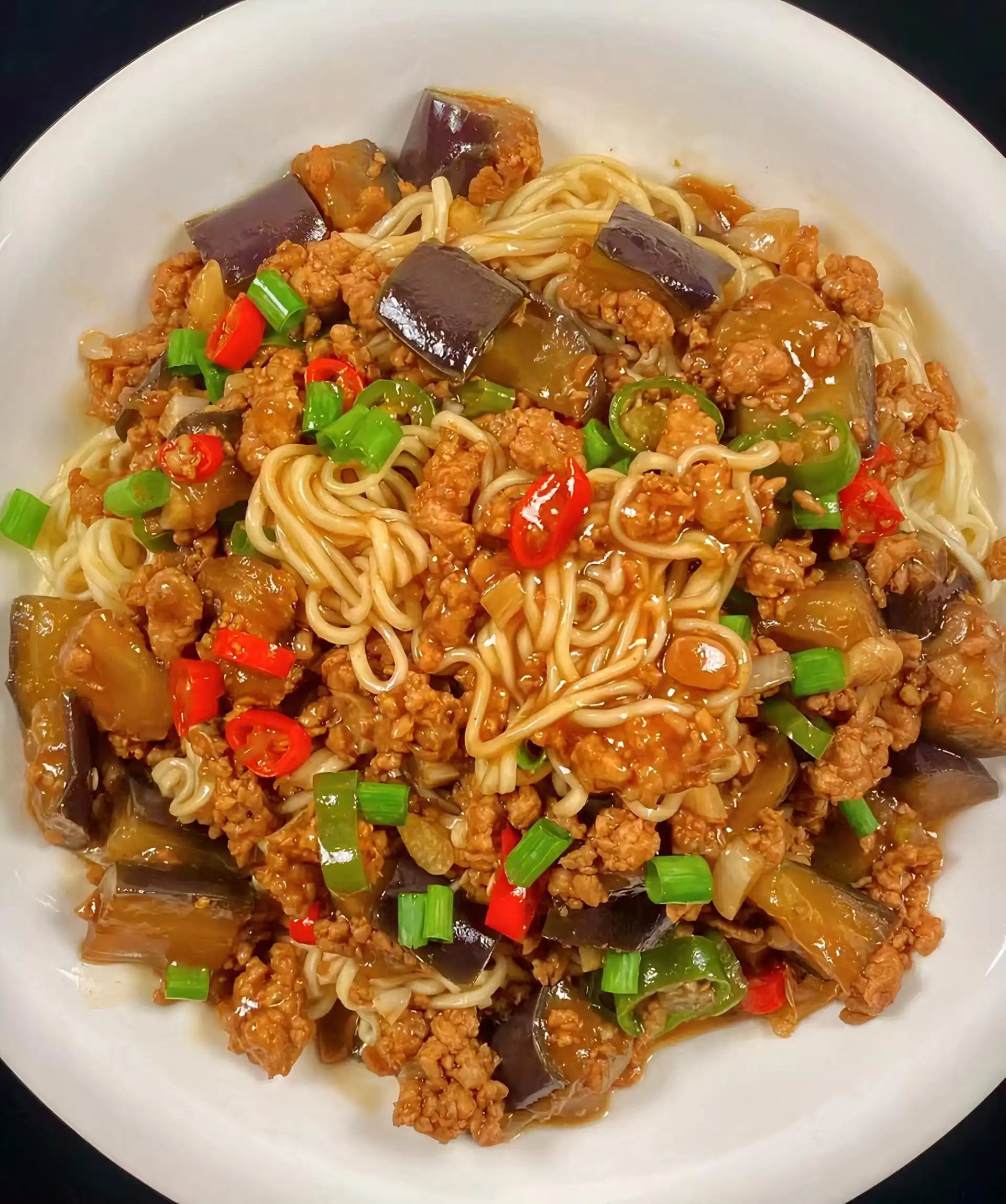 油泼肉沫茄子面