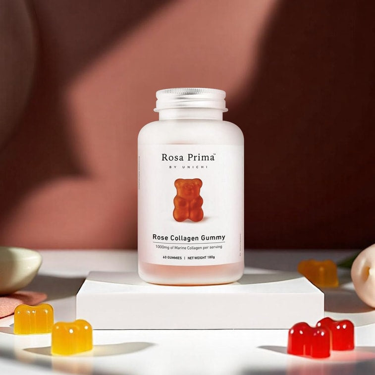 澳洲UNICHI 玫瑰高純度高濃度膠原蛋白無糖小熊軟糖 60粒 每粒含500mg膠原蛋白