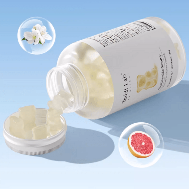 澳洲UNICHI 菸鹼醯胺美白小熊軟糖 全新升級亮膚維生素E 60粒入 茉莉西柚味 均勻膚色 修護肌膚 緊緻水潤不怕曬 嚼出冷白皮