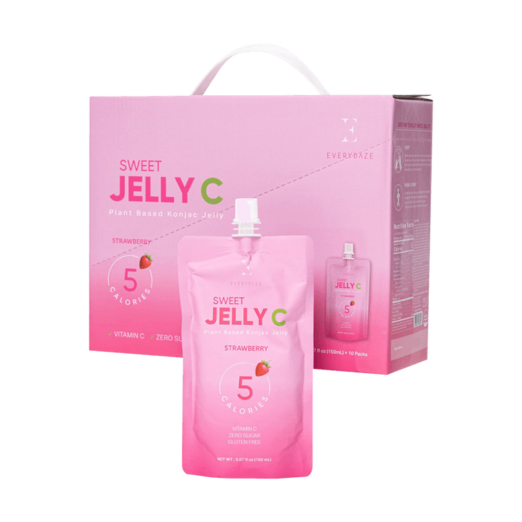 韓國EVERYDAZE 維C魔芋果凍 純素零糖低卡瘦身美容 草莓口味 150ml*10支