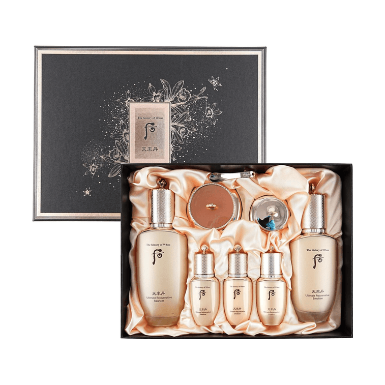 韓國THE HISTORY OF WHOO後 秘貼天率丹水乳精華面霜套裝 新版套盒 補水奢潤透亮 抗皺抗老全面修護 緊緻飽滿肌 抗敏抗炎 水油平衡 乾皮混合性膚質