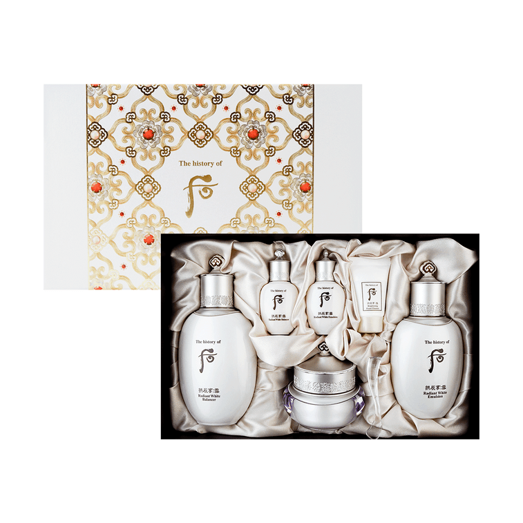 韓國THE HISTORY OF WHOO後 拱辰享:雪玉凝系列禮盒 水乳霜6件套 提亮美白淡斑祛痘印