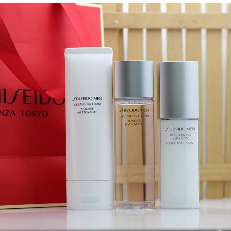 日本本土版 SHISEIDO資生堂 MEN 男士護膚套裝 潔面130g +清爽水 1號 150ml +乳100ml控油清爽補水+面霜50g 四件套