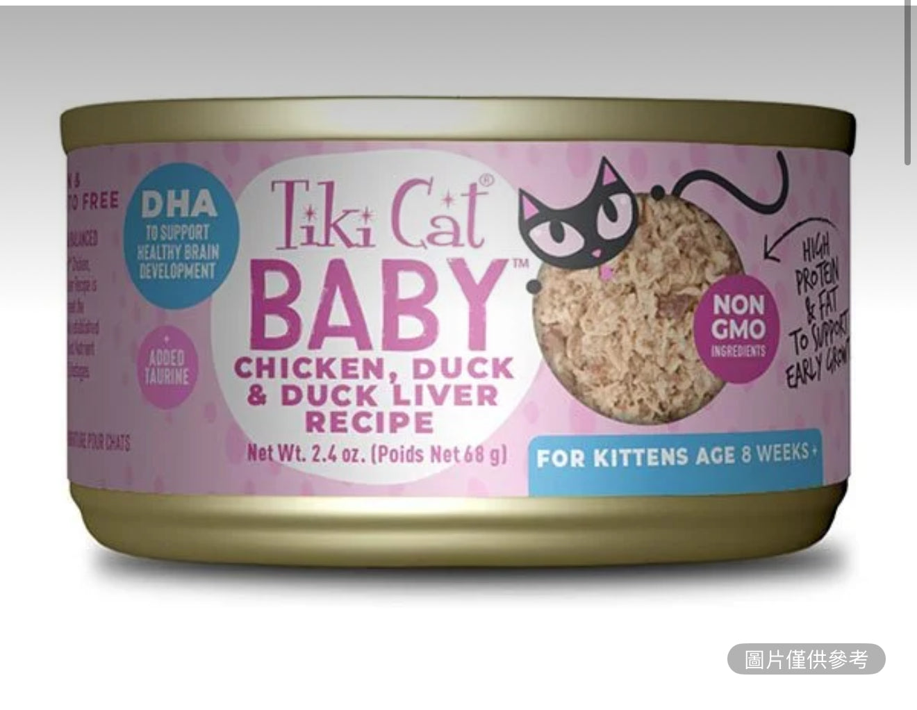 Tiki Cat 寶貝幼貓雞肉、鴨肉與鴨肝配方貓糧 2.4盎司12罐裝
