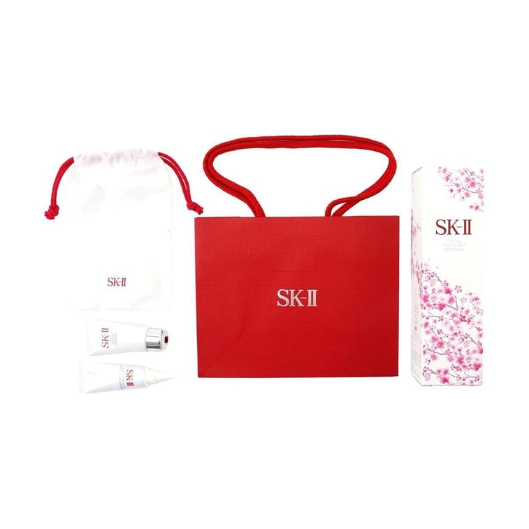日本 SK-II 新生命面部護理精華櫻花限量套裝 神仙水230ml + 全新美白精華素小燈泡 10ml +洗面乳 20g