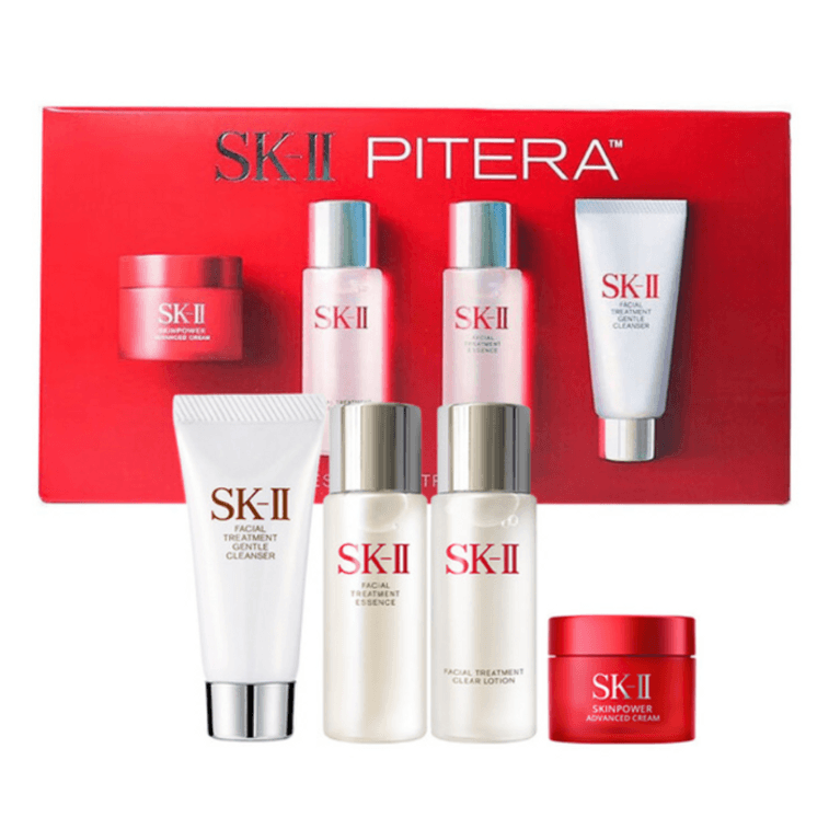 日本 SK-II 旅行必備 中樣四件套禮盒 神仙水30ml 清瑩露30ml 潔面20g 乳霜15g