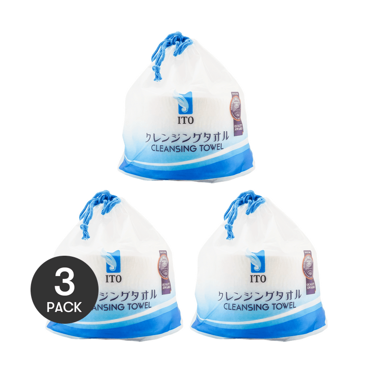 日本ITO艾特柔 一次性潔面棉柔巾 日本美容院專用柔膚洗臉巾 250g*3 加厚加大升級 乾濕兩用