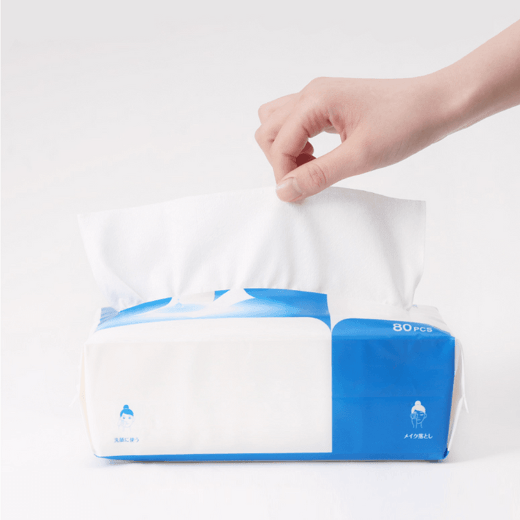 日本ITO艾特柔 袋裝美容擦臉巾 純棉潔面巾洗臉巾 乾濕兩用 80片