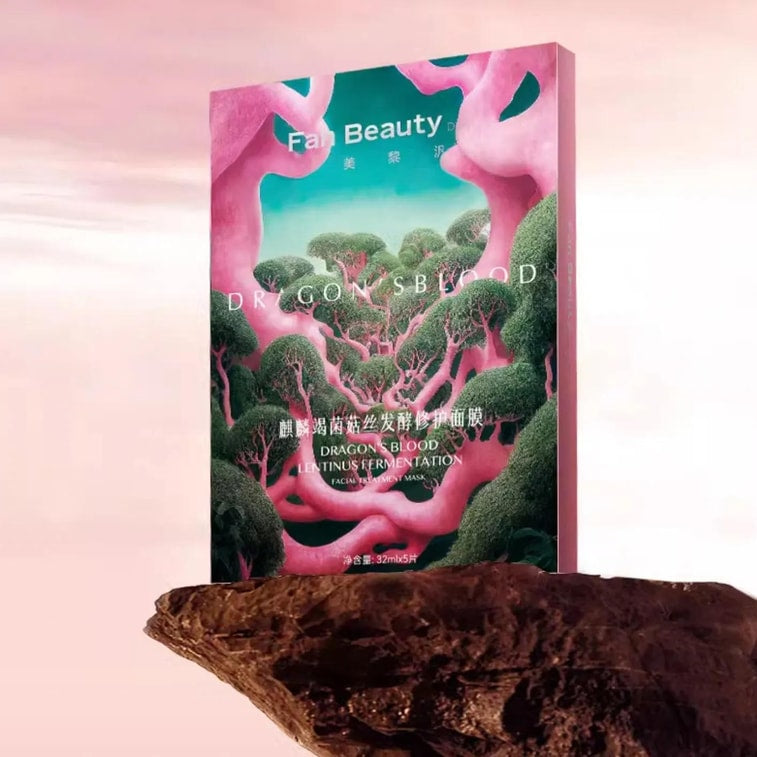 FAN BEAUTY 麒麟竭菌菇絲發酵修護⾯膜 龍血面膜 急救補水保濕修復 舒緩祛紅維穩健強韌 32ml*5片