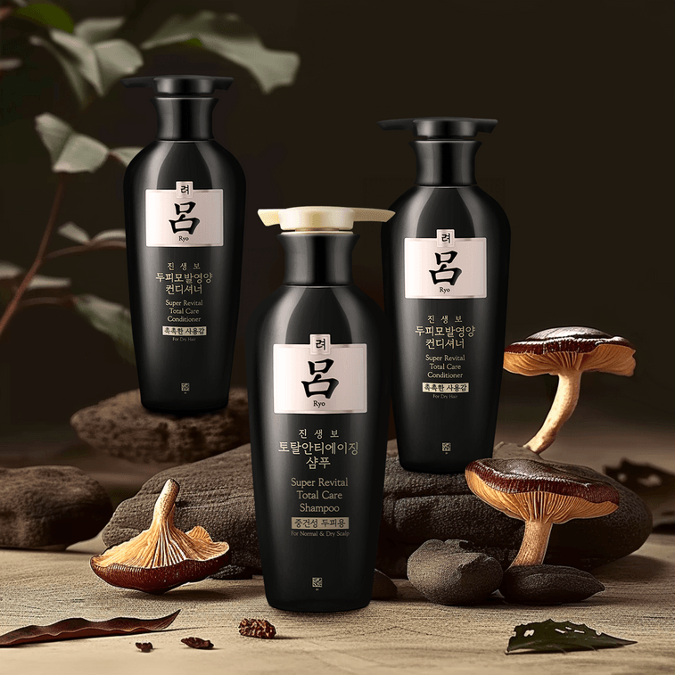 韓國RYO呂 黑色參寶抗老化防脫髮 中/乾性髮質適用 洗髮精x2瓶+護髮素x1瓶【黑呂超值400ml*3瓶裝】