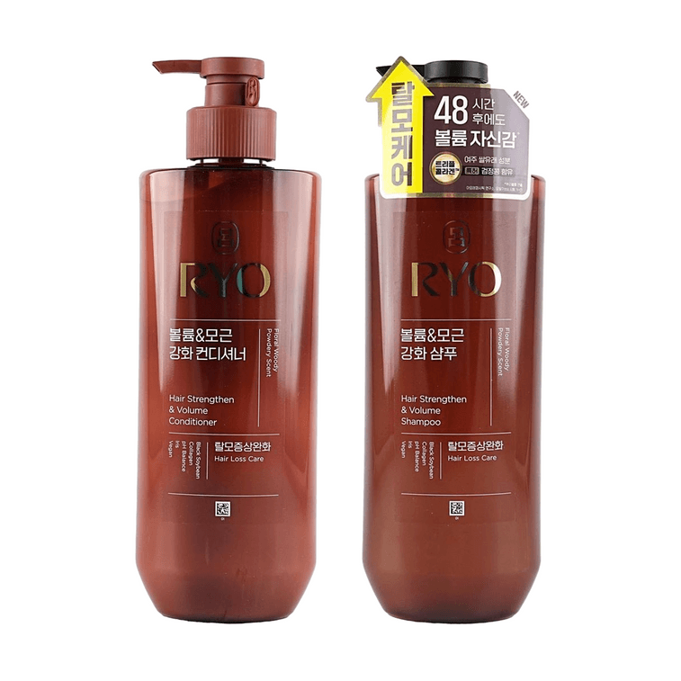 韓國RYO呂 棕呂豐盈強化髮根洗髮精 改善斷發 木質麝香調 48小時蓬鬆留香 592ml