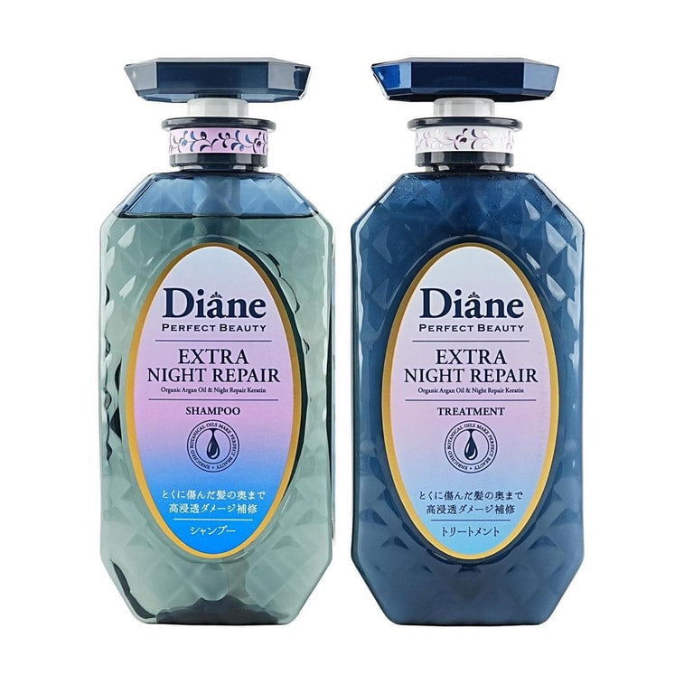 日本DIANE黛絲恩 緻美夜間修護洗護套裝 洗髮水450ml + 護髮素450ml