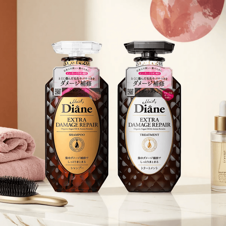 日本MOIST DIANE黛絲恩 緻美系列 奢華角蛋白損傷修護 摩洛哥堅果精油洗髮精 無矽油氨基酸洗髮精 燙染修護 固色護色 450ml