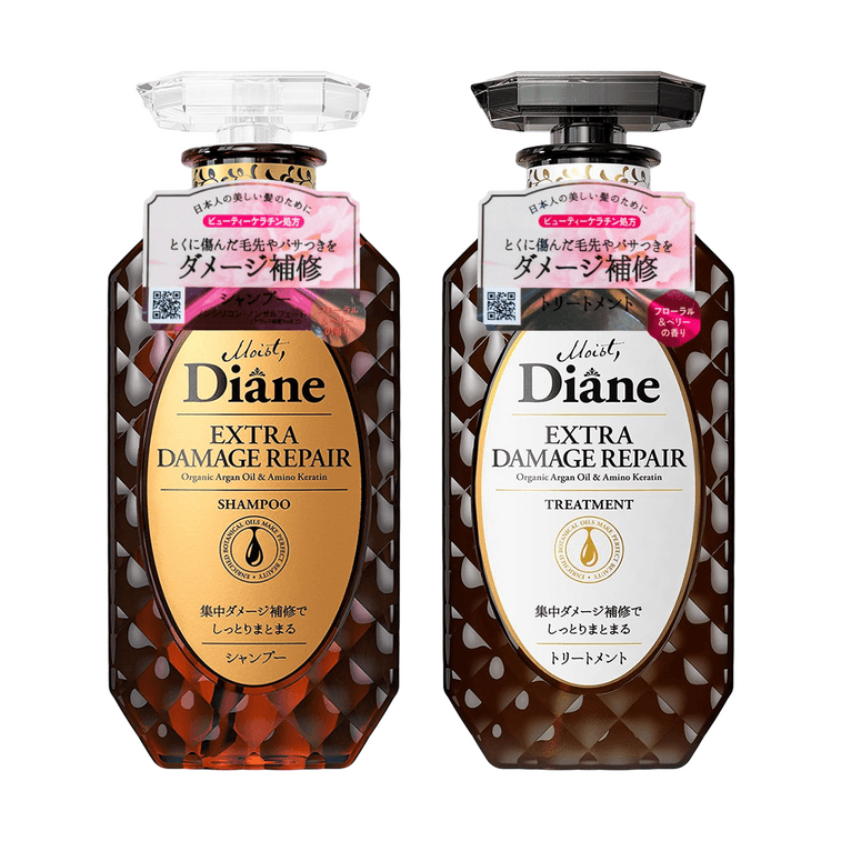 日本MOIST DIANE黛絲恩 緻美系列 奢華角蛋白損傷修護 摩洛哥堅果精油洗髮精 無矽油氨基酸洗髮精 燙染修護 固色護色 450ml