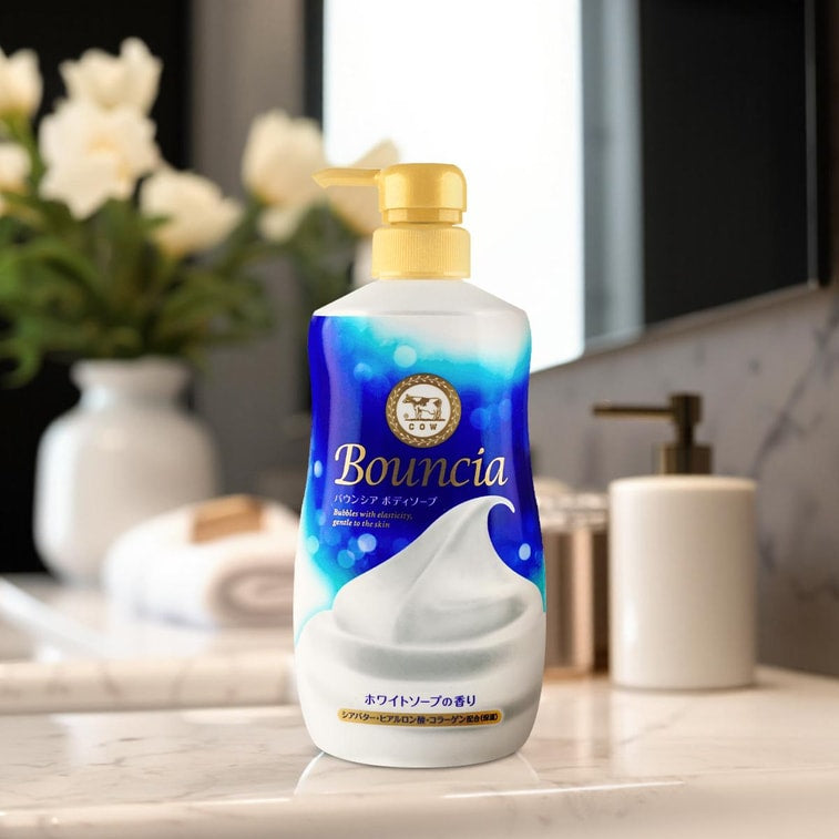 日本COW牛乳石鹼共進社 BOUNCIA 濃密泡沫沐浴乳 美膚沐浴露 牛奶花香 480ml