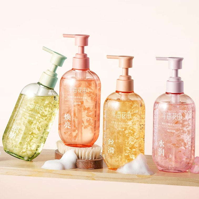 半畝花田 茉莉花真花瓣香氛沐浴露 氨基酸溫和清潔 持久留香 角鯊烷 500ml #庭院茉莉 柔潤細嫩