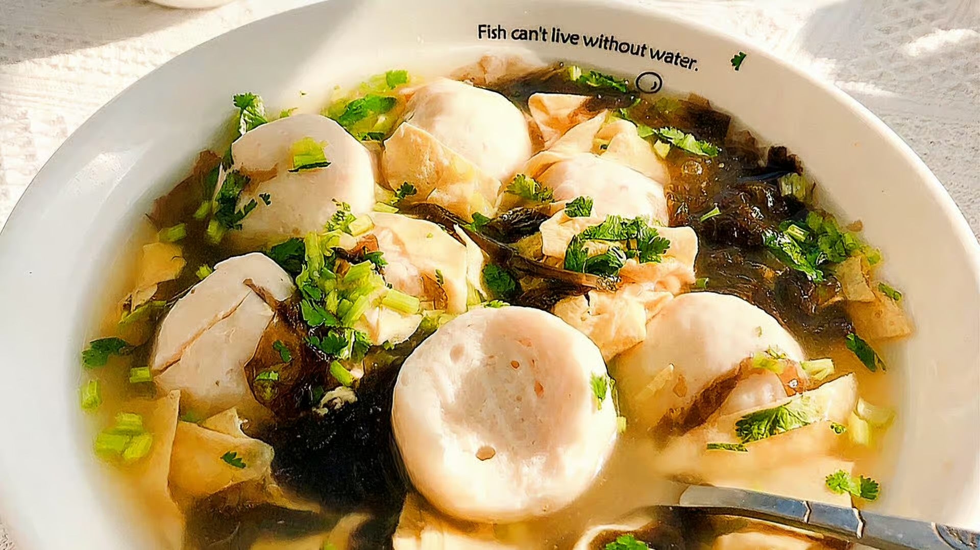 紫菜鲜虾鱼丸猪骨汤