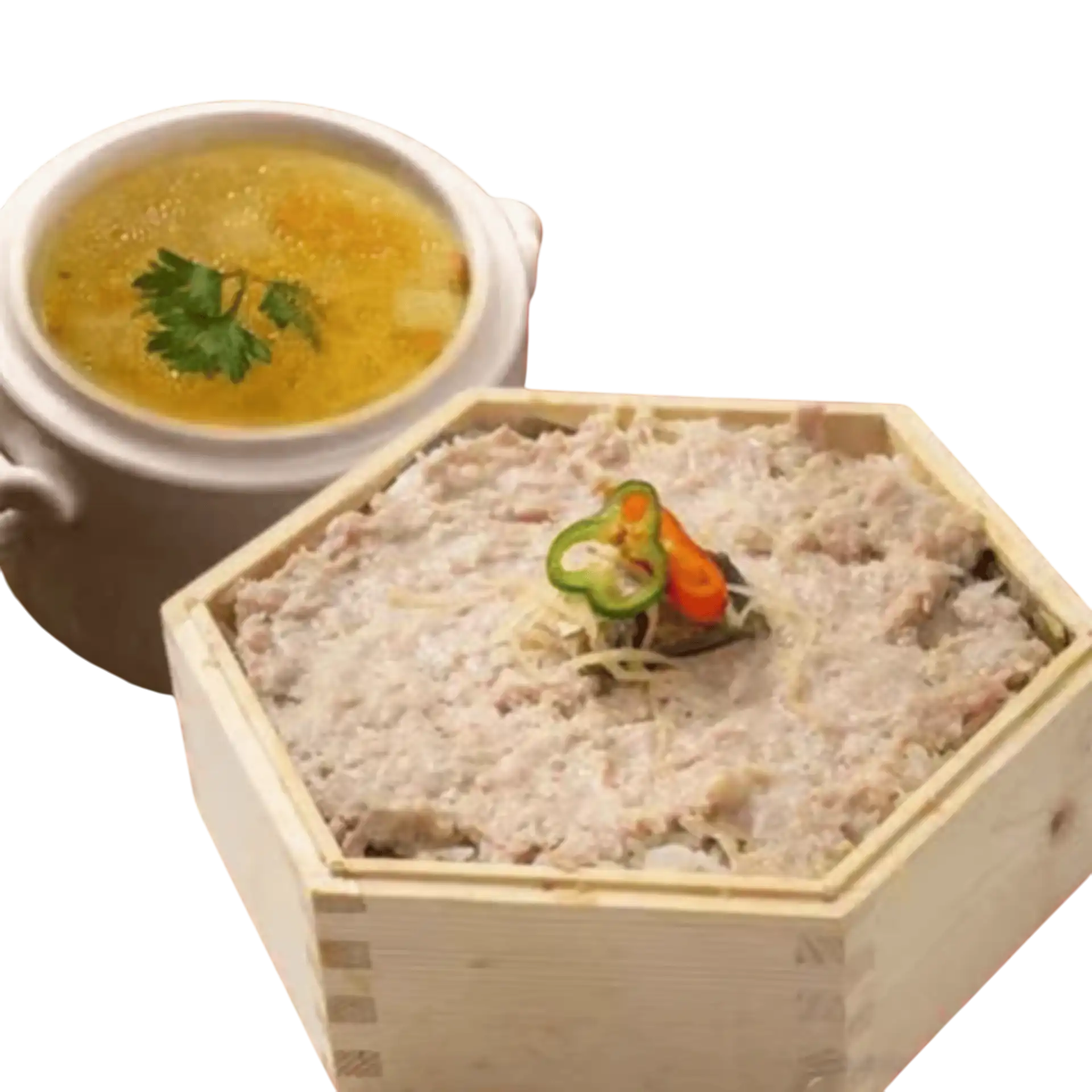 咸魚肉饼蒸飯+老火靓湯