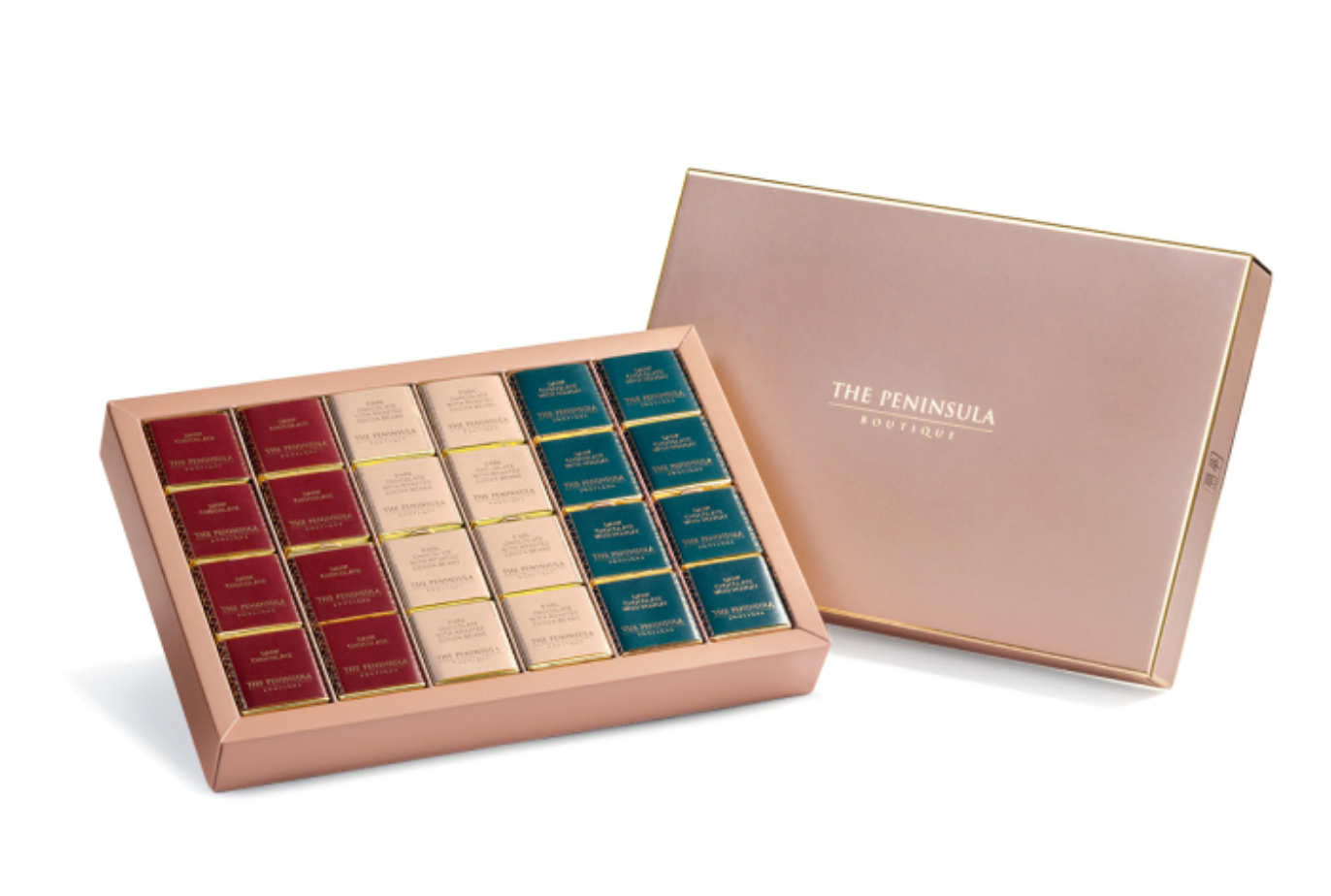香港 半島酒店 高級手工 什錦含餡黑巧克力片禮盒 – 24片入