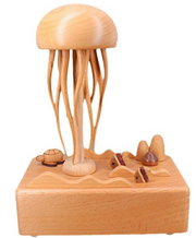 FOXTAIL 高端靈動水母木質機械音樂盒 網紅爆款/治癒解壓/擺飾/禮品禮物-升級版 1個