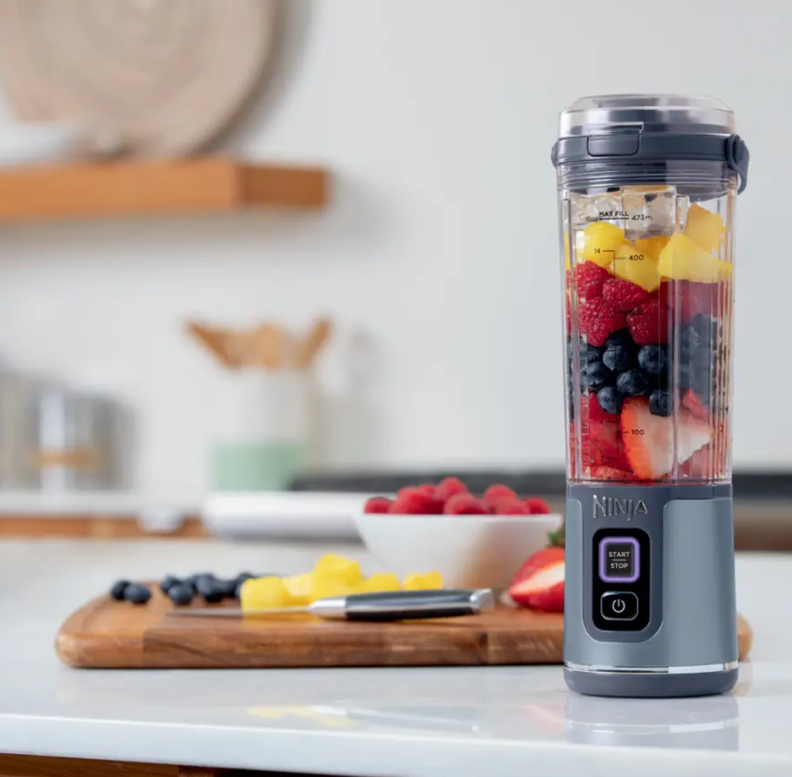 Ninja - Blast 18盎司便攜式攪拌機 - 牛仔藍