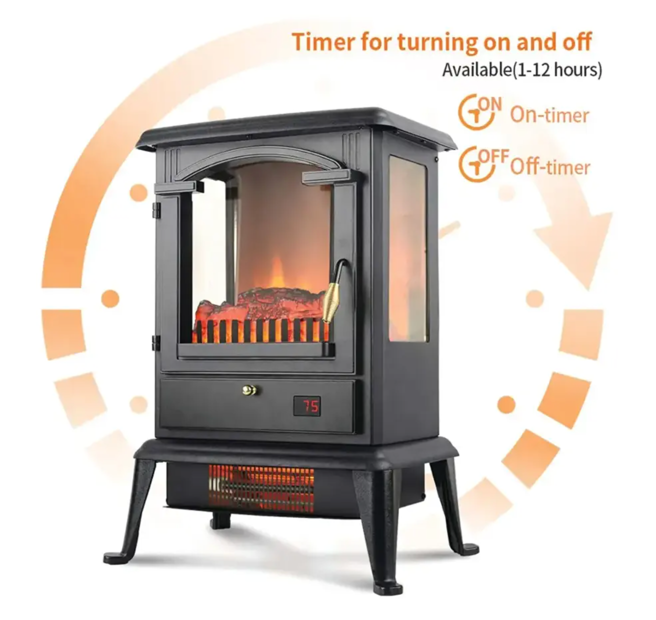 Lifesmart - 三面火焰紅外線加熱爐 - 黑色