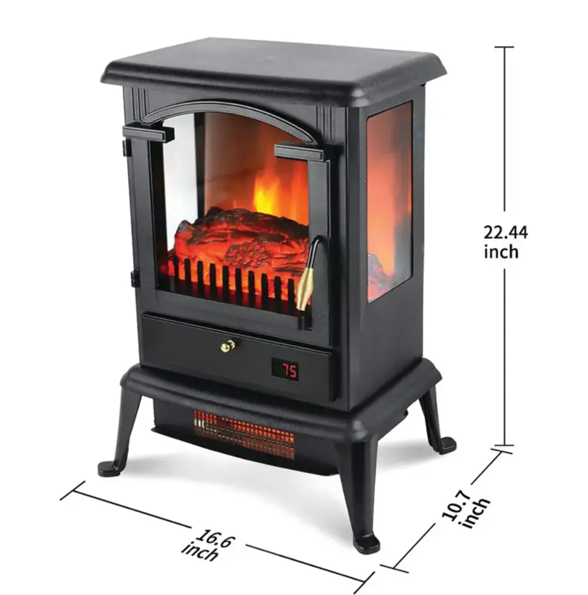 Lifesmart - 三面火焰紅外線加熱爐 - 黑色