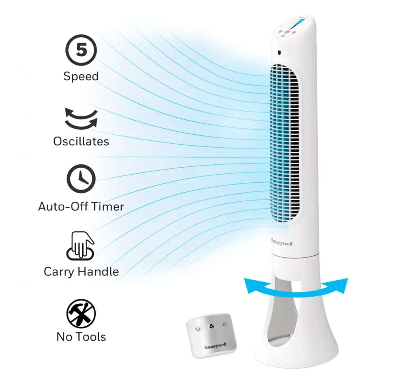 Honeywell - QuietSet 5 速搖頭塔扇 HYF260W - 白色