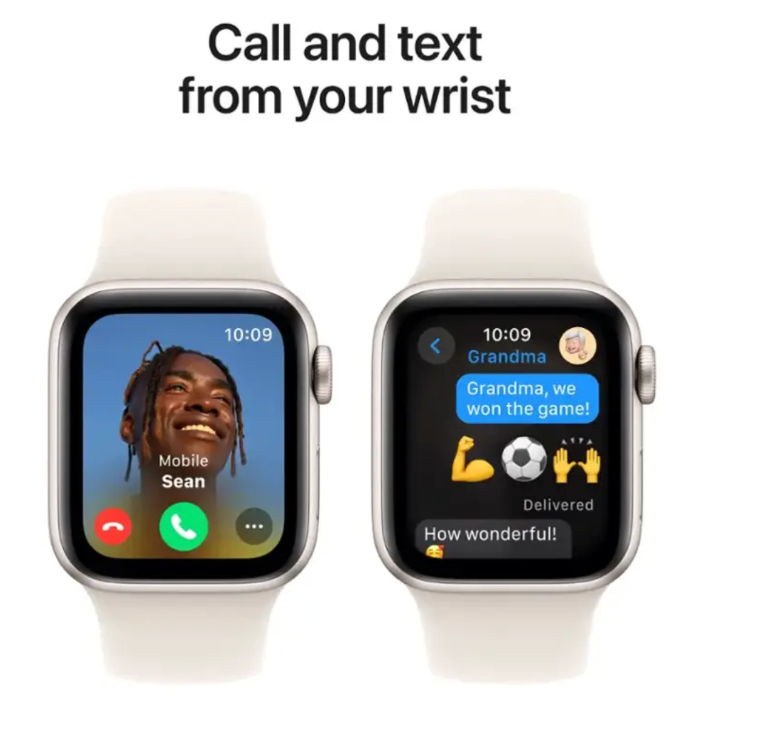 Apple Watch SE 第二代 (GPS) 40 毫米鋁金屬錶殼，搭配星光運動錶帶