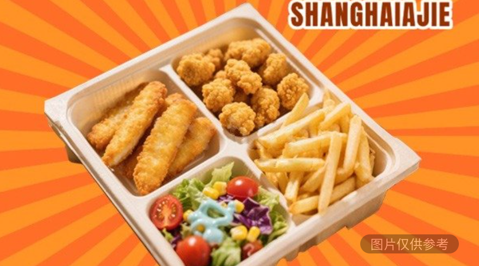 鱼柳、鸡米花、薯条、沙拉
