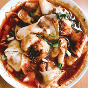 黒豚蝦肉紅油抄手