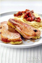香煎火腿雙旦多士配午餐肉米通
