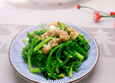 豬油渣生炒菜心