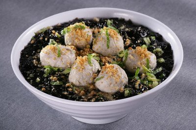 紫菜雙魚蛋/紫菜墨魚蛋湯面